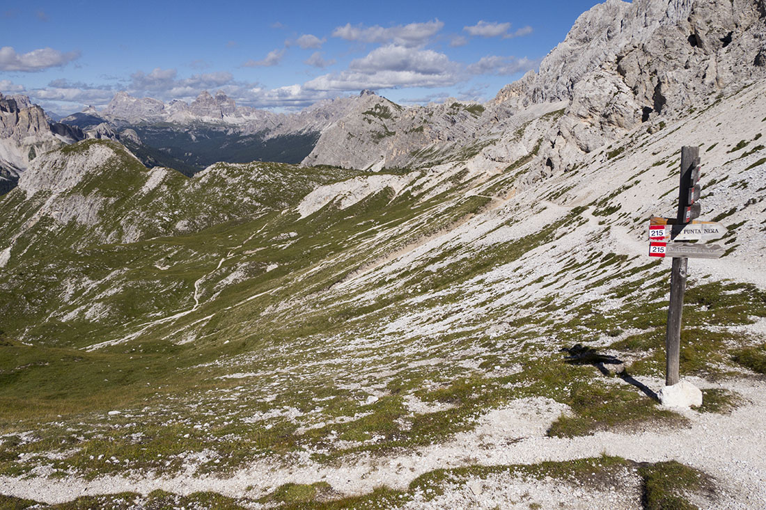 sorapis042.jpg - Es geht noch ziemlich lang dahin von einem Sattel zum nächsten und schließlich runter in einen luftigen Kiefernwald. Eine wunderschöne Runde!